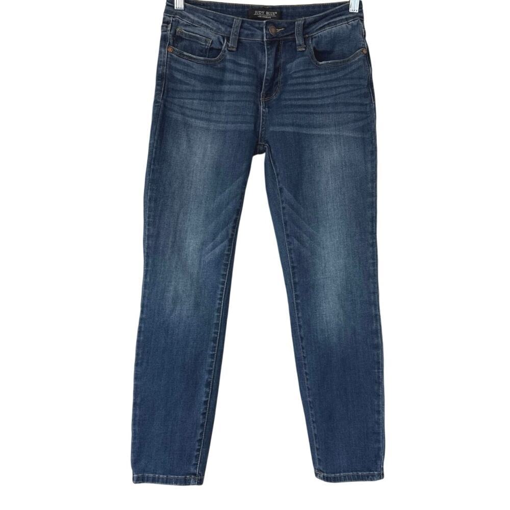 Judy Blue Mid-Rise Relaxed Fit Jeans Size 29 Dark Wash  JB82102DK EUC